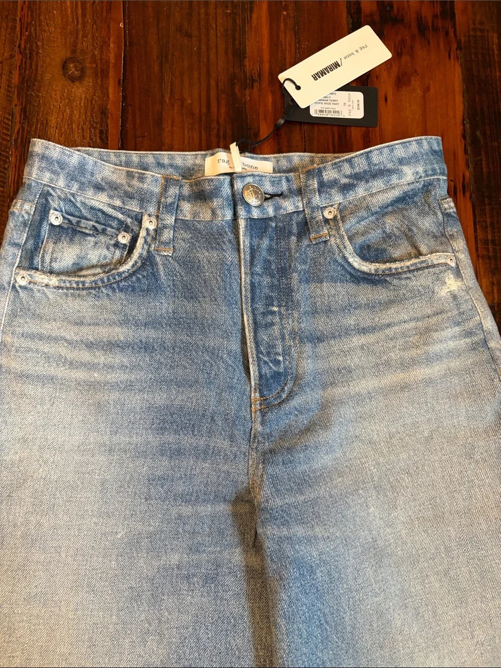 Rag & Bone NWT Viral Miramar Terry High Rise Sofie Sweatpant Jeans in Raily, 25